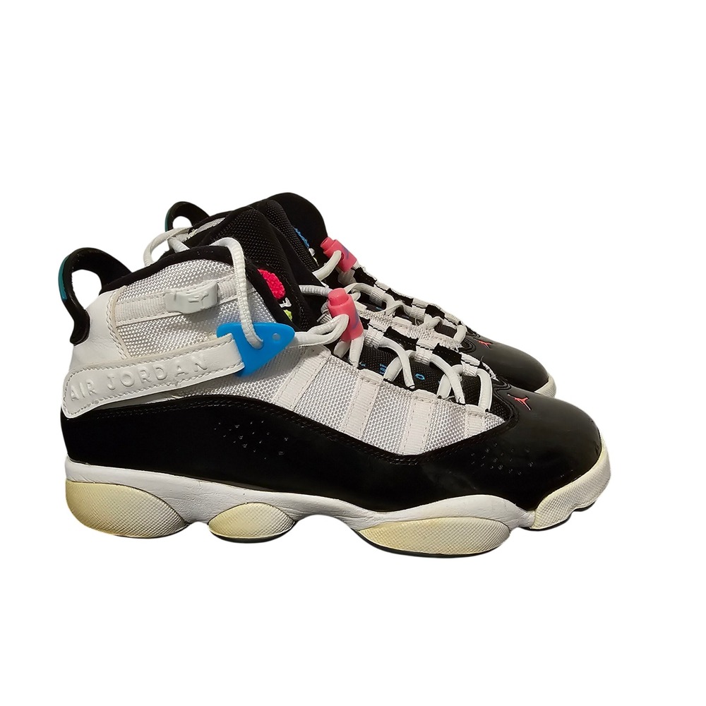 Jordan 6 Rings South Beach Kids Sneakers White Black Pink CK1425-115 Size 4Y